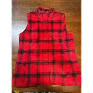 J. Jill Red and Black Plaid Vest